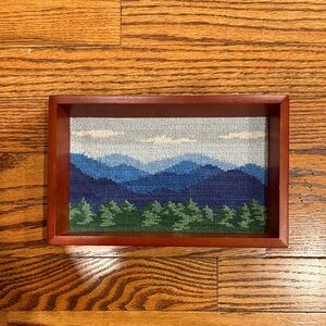 Framed Mountain Landscape Mixed Media Art